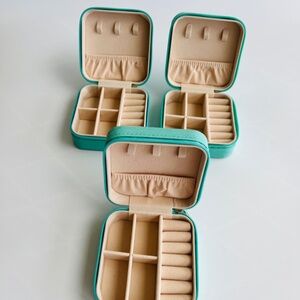 3 Pack New Solid Color PU Leather Jewelry Organizer Display Case Boxes Small box